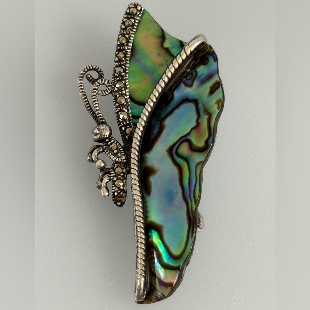 925 silver sea shell butterfly Brooch